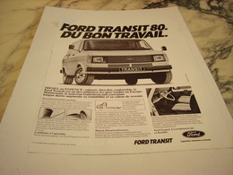 ANCIENNE   PUBLICITE BON TRAVAIL TRANSIT 80 DE FORD 1980 - Camions