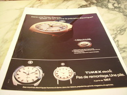 ANCIENNE PUBLICITE MONTRE ELECTRIQUE TIMEX 1976 - Autres & Non Classés