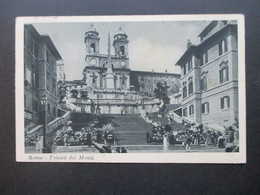 Italien 1938 Ansichtskarte Roma Trinita Dei Monti Mit Propagandastempel Führer DVX - Oorlogspropaganda