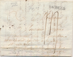 LAC MARQUES POSTALES 18ème Siècle  - LAC  - N°2 -"BEFF" (imp. à Sec) - 6/01/1719 - S/pli De Beaucourt Pour Nancy - Taxé  - 1801-1848: Précurseurs XIX