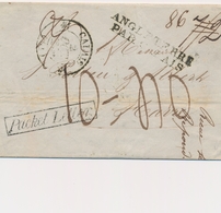 LSC MARQUES D'ENTREE (N° Noël) - LSC - Noël N°37 - Angleterre Par Calais - Noir - + "Packet Letter" Noir - à Le Havre - 1801-1848: Precursors XIX