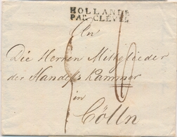 LAC MARQUES D'ENTREE (N° Noël) - LAC - Noël N°129D - Hollande Par Cleves - Noir - Lettre  à Cologne - Très Rare - 1801-1848: Précurseurs XIX