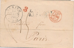 LAC MARQUES D'ENTREE (N° Noël) - LAC - N°1122 - Suisse / Belfort - 15/3/1841  S/pli De Zurich Pour Paris - TB - 1801-1848: Précurseurs XIX