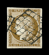 O EMISSION CERES 1849 - O - N°1 - 10c Bistre/brun - TB - 1849-1850 Cérès