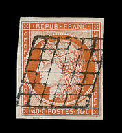 O EMISSION CERES 1849 - O - N°5 - 40c Orange - Signé Brun - TB - 1849-1850 Cérès