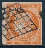 O EMISSION CERES 1849 - O - N°5 - BdF - Obl. Grille - Filet Inf. éffleuré - - 1849-1850 Cérès