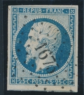 O EMISSION PRESIDENCE - O - N°10 - Obl PC 1673 + Filet Voisin - TB/SUP - 1852 Louis-Napoléon