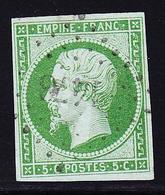 O NAPOLEON NON DENTELE - O - N°12 - Obl. PC 1476 - TB - 1853-1860 Napoléon III