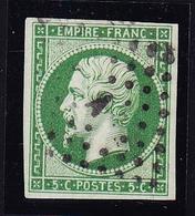 O NAPOLEON NON DENTELE - O - N°12b - Vert Foncé - Signé Calves - TB - 1853-1860 Napoléon III