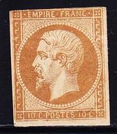 * NAPOLEON NON DENTELE - * - N°13A -10c Brun - 1 Filet Sup. Touché - 1853-1860 Napoleone III