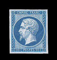 * NAPOLEON NON DENTELE - * - N°14A - 20c Bleu - TB/SUP - 1853-1860 Napoleon III