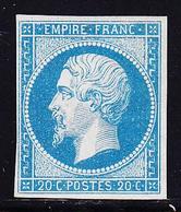 * NAPOLEON NON DENTELE - * - N°14A - 20c Bleu - TB - 1853-1860 Napoléon III