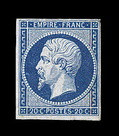 ** NAPOLEON NON DENTELE - ** - N°14Aa - 20c Bleu Foncé - Signé Calves - TB - 1853-1860 Napoléon III