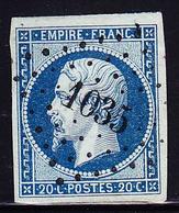 O NAPOLEON NON DENTELE - O - N°14Ad - Bleu S/vert - Signé A. Brun - TB - 1853-1860 Napoléon III