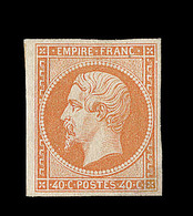 * NAPOLEON NON DENTELE - * - N°16 - 40c Orange- Signé Thiaude - TB - 1853-1860 Napoléon III