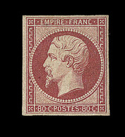 * NAPOLEON NON DENTELE - * - N°17A - 80c Carmin - Signé A. Brun - TB - 1853-1860 Napoleon III