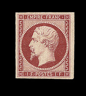 * NAPOLEON NON DENTELE - * - N°18 - 1F Carmin - Frais - Signé Brun - TB - 1853-1860 Napoléon III