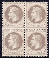 (*) NAPOLEON LAURE - (*) - N°27B - Bloc De 4 - Signé Calves - TB - 1863-1870 Napoleon III With Laurels