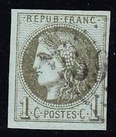 O EMISSION DE BORDEAUX  - O - N°39c - Report 3 - Obl. GC - Belles Marges - TB - 1870 Bordeaux Printing