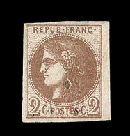 O EMISSION DE BORDEAUX  - O - N°40A  - 2c Chocolat - Clair - Asp. TB - 1870 Bordeaux Printing