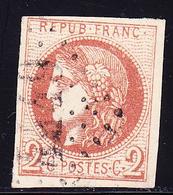 O EMISSION DE BORDEAUX  - O - N°40B - 2c Brun Rouge - R2 - Signé Calves TB - 1870 Bordeaux Printing