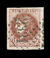 O EMISSION DE BORDEAUX  - O - N°40B - 2c Brun Rouge - R2 - Pièce De Luxe - TB - 1870 Uitgave Van Bordeaux