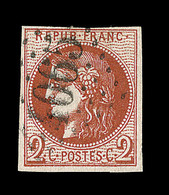 O EMISSION DE BORDEAUX  - O - N°40Ba - 2c Rouge Brique - Obl GC 4065 - TB - 1870 Bordeaux Printing