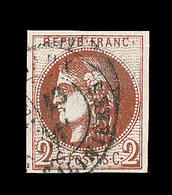 O EMISSION DE BORDEAUX  - O - N°40Bd - 2c Brun Rouge Foncé - TB - 1870 Emisión De Bordeaux