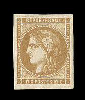 * EMISSION DE BORDEAUX  - * - N°43A - 10c Bistre  - Signé Roumet - TB - 1870 Bordeaux Printing