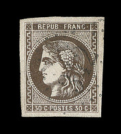 O EMISSION DE BORDEAUX  - O - N°47d - 30c Brun Foncé - TB - 1870 Bordeaux Printing