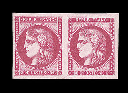 ** EMISSION DE BORDEAUX  - ** - N°49 - 80c Rose - Paire - SUP - 1870 Emission De Bordeaux