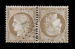 O CERES III ème REPUBLIQUE - O - N°58c - Tête Bêche - Signé A. Brun - TB - 1871-1875 Cérès