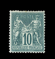 * TYPE SAGE - * - N°76 - 10c Vert - Bon Centrage - Charn. Marquée - Signé A. Brun - TB - 1876-1878 Sage (Type I)