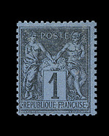 * TYPE SAGE - * - N°84 - 1c Noir S/Bleu De Prusse - Signé Calves - TB - 1876-1878 Sage (Type I)