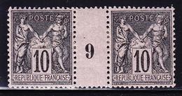 * TYPE SAGE - * - N°89 Paire Millésime 9 - Assez Bien Centré - TB - 1876-1878 Sage (Type I)