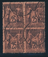 O TYPE SAGE - O - N°91 - Bloc De 4 - TB - 1876-1878 Sage (Type I)