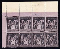 ** TYPE SAGE - ** - N°103 Bloc De 8 Cdf - Ass. BC - TF - TB - 1876-1878 Sage (Type I)