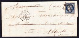 LAC Emission CERES 1849 Sur Lettre - LAC - N°4 Obl. Grille De DOUAI 23/11/1850 Pour ABBEVILLE - TB - 1849-1876: Période Classique