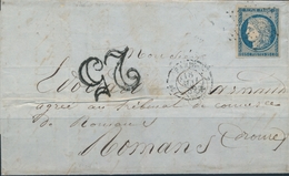 LAC Emission CERES 1849 Sur Lettre - LAC - N°4 - Obl. étoile - Paris Mai 1852 + Taxé 25 Dble Trait Pour Dble Port - Pour - 1849-1876: Période Classique