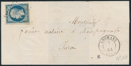 LSC Emission Présidence Sur Lettre - LSC - N°10 - Obl PC 1773 - T15 - LOUHANS - 3/01/54 - 1849-1876: Klassieke Periode