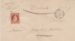 L Emission Napoléon Non Dentelé Sur Lettre - L - N°18 - Obl PC 3611 - Env. Fortement  Pliée Au Centre - Càd T/J Villefra - 1849-1876: Klassieke Periode