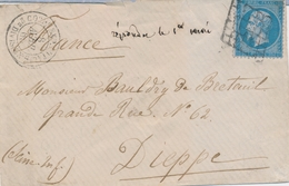 L Emission Napoléon Dentelé Sur Lettre - L - N°22 - 20c Bleu - Obl. Grille S/env- Càd Corps Exp. D'Italie/2° Division -  - 1849-1876: Période Classique