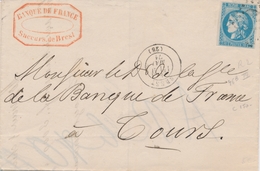 LAC Emission De BORDEAUX Sur Lettre - LAC - N°46B - Obl. GC - T17 - BREST - 9/5/71 Pour TOURS - TB - 1849-1876: Classic Period