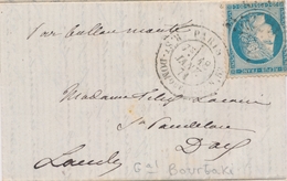 LAC BALLONS MONTES - LAC - LE GENERAL BOUBAKI Du 18/01 Arrivé à DAX Le 31/01 - TB - Guerre De 1870