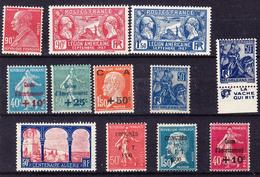 ** PERIODE SEMI-MODERNE - ** - N°243/8, 257, 257a, 263/66 =  12 T. - TB - Unused Stamps