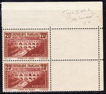 ** PERIODE SEMI-MODERNE - ** - N°262f - Paire Verticale - Cdf - Type IIA Et IIB - Se Tenant - Signé Scheller - TB - Unused Stamps