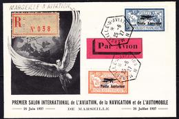 L POSTE AERIENNE - L - N°1/2 - S/env Expo - Càd MARSEILLE 25/6/27 - TB - 1927-1959 Neufs