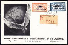 L POSTE AERIENNE - L - N°1/2 - S/env Expo - Càd MARSEILLE 25/6/27 - TB - 1927-1959 Mint/hinged