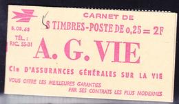 ** CARNETS ANCIENS - ** - N°1263 C1 - Série .03.63 - 0,25 Decaris - Pub AG VIE - TB - Other & Unclassified