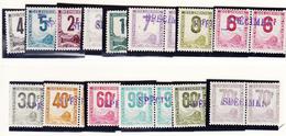 ** COLIS POSTAUX - LOTS ET COLLECTIONS - ** - N°1/3A, 4, 5/8, 13, 14, 16, 18, 19, 20 - 14 Paires Surch Specimen En Viole - Nuevos